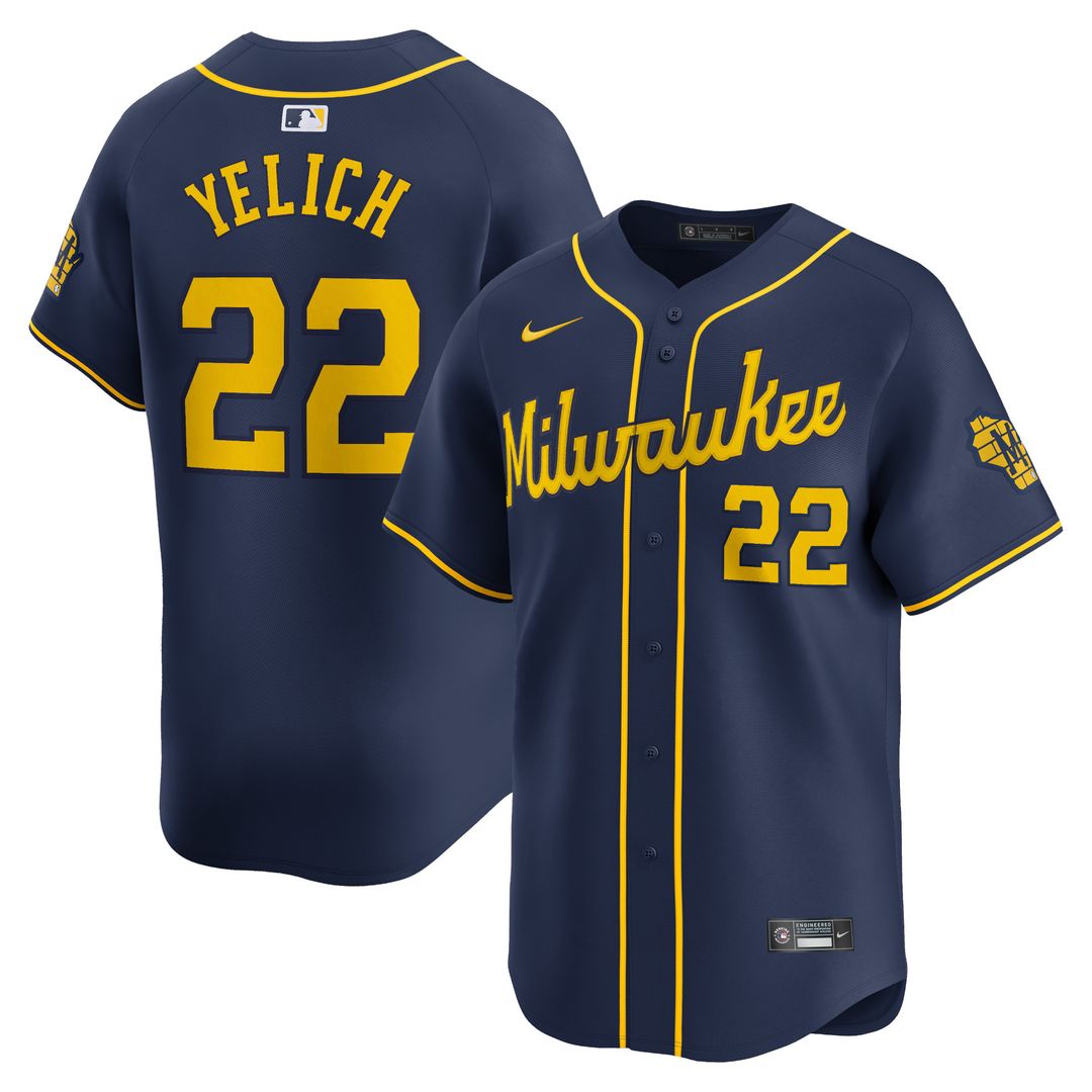 Christian Yelich Milwaukee Brewers Nike Alternate Limited Player Jersey – Navy
