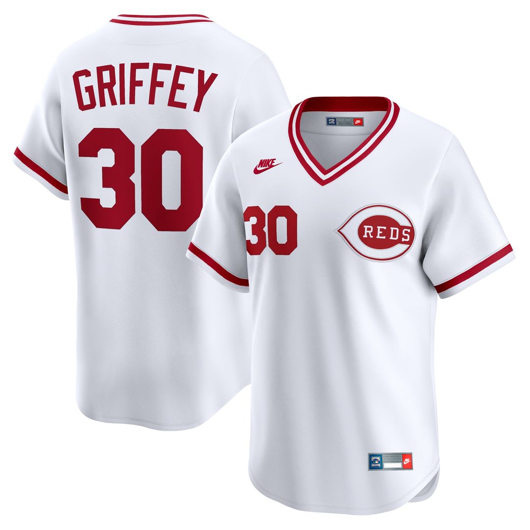Ken Griffey Cincinnati Reds Nike Throwback Cooperstown Collection Limited Jersey - White