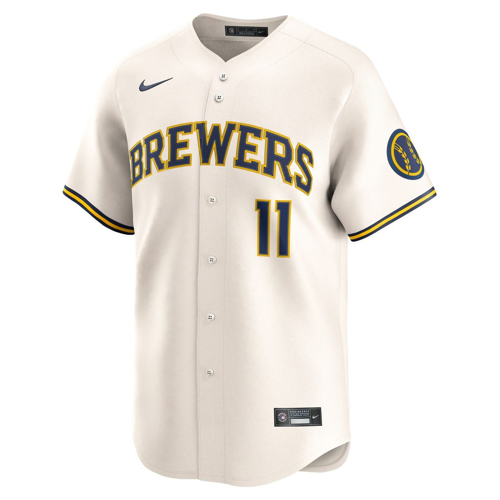 Jackson Chourio Milwaukee Brewers Nike Home Limited Jersey - Cream