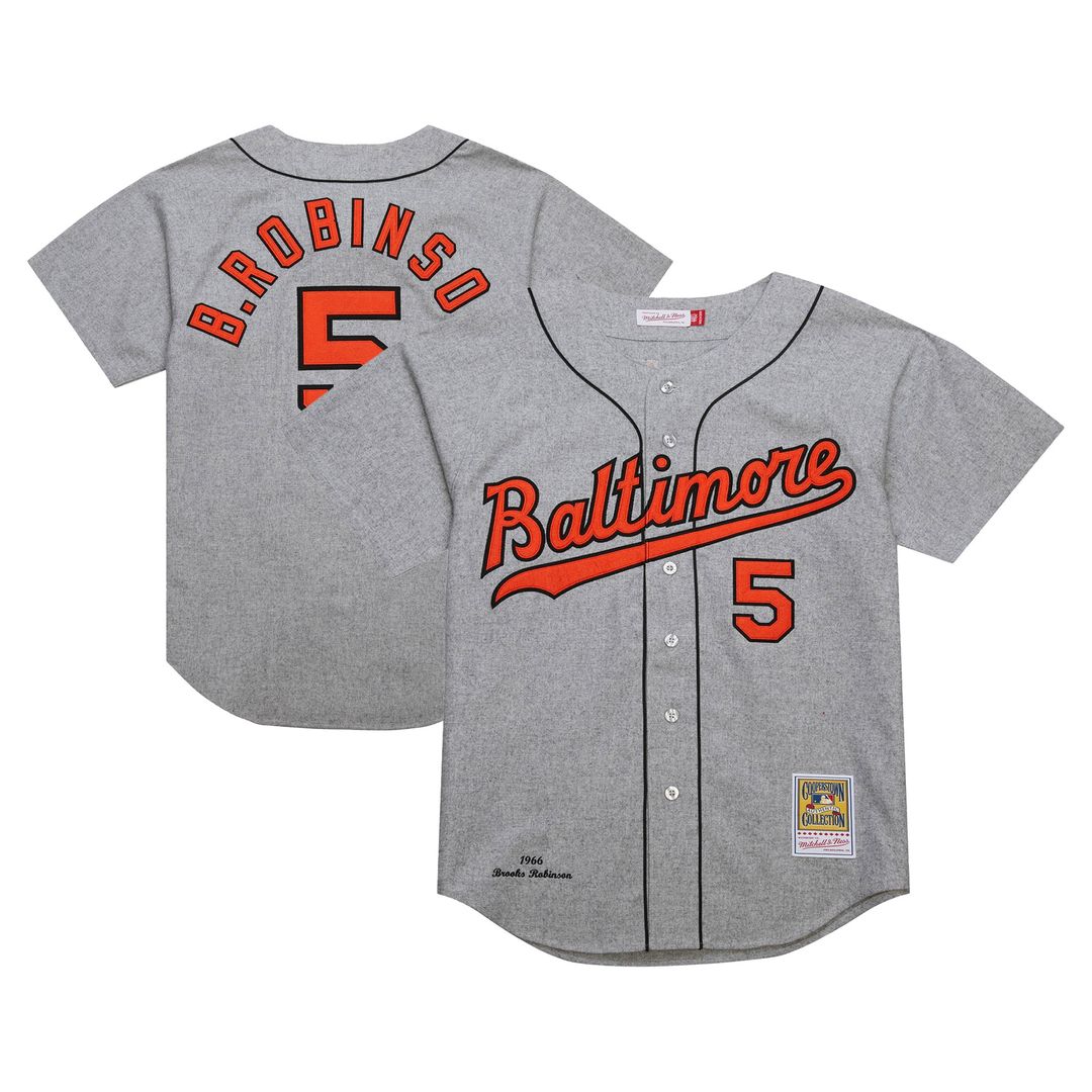 Brooks Robinson Baltimore Orioles Mitchell & Ness Cooperstown Collection 1966 Authentic Jersey - Gray