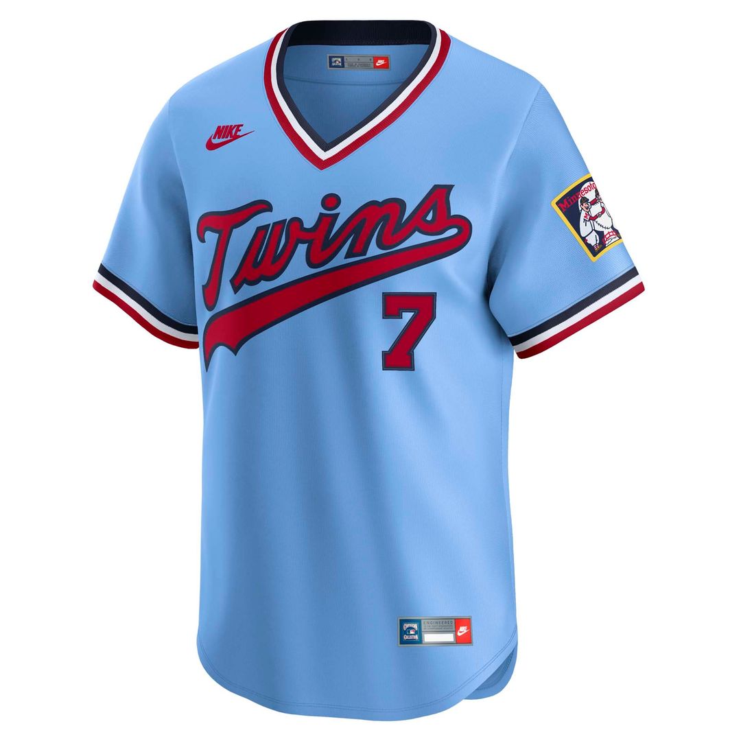 Joe Mauer Minnesota Twins Nike Throwback Cooperstown Collection Limited Jersey - Light Blue