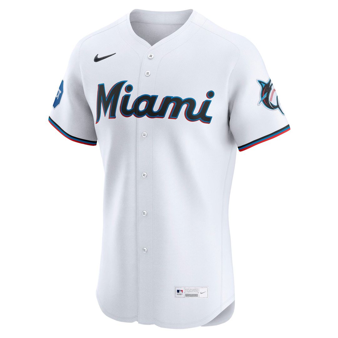 Miami Marlins Nike Home Elite Jersey - White
