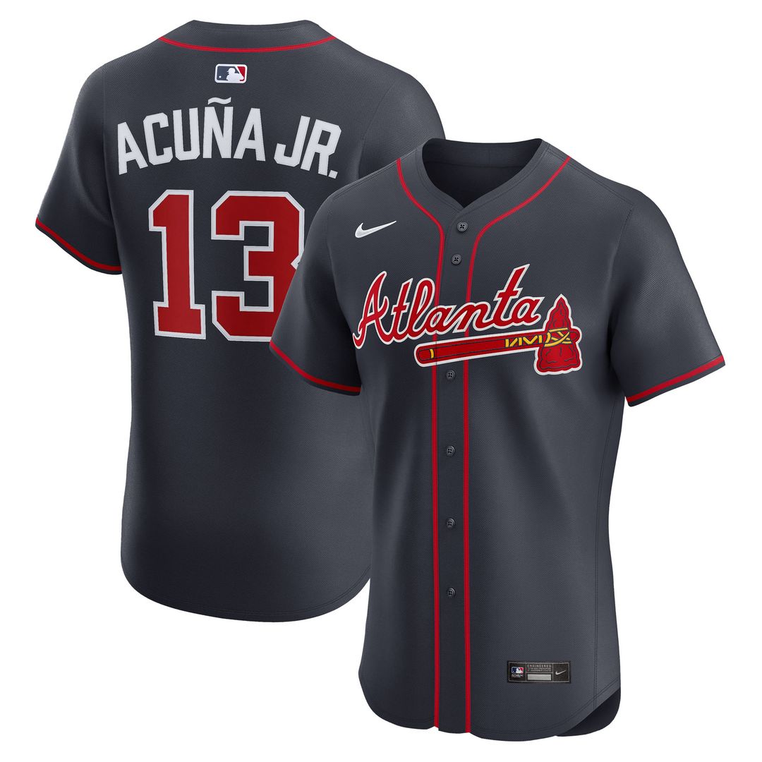 Ronald Acuña Jr. Atlanta Braves Nike Alternate Elite Jersey - Navy