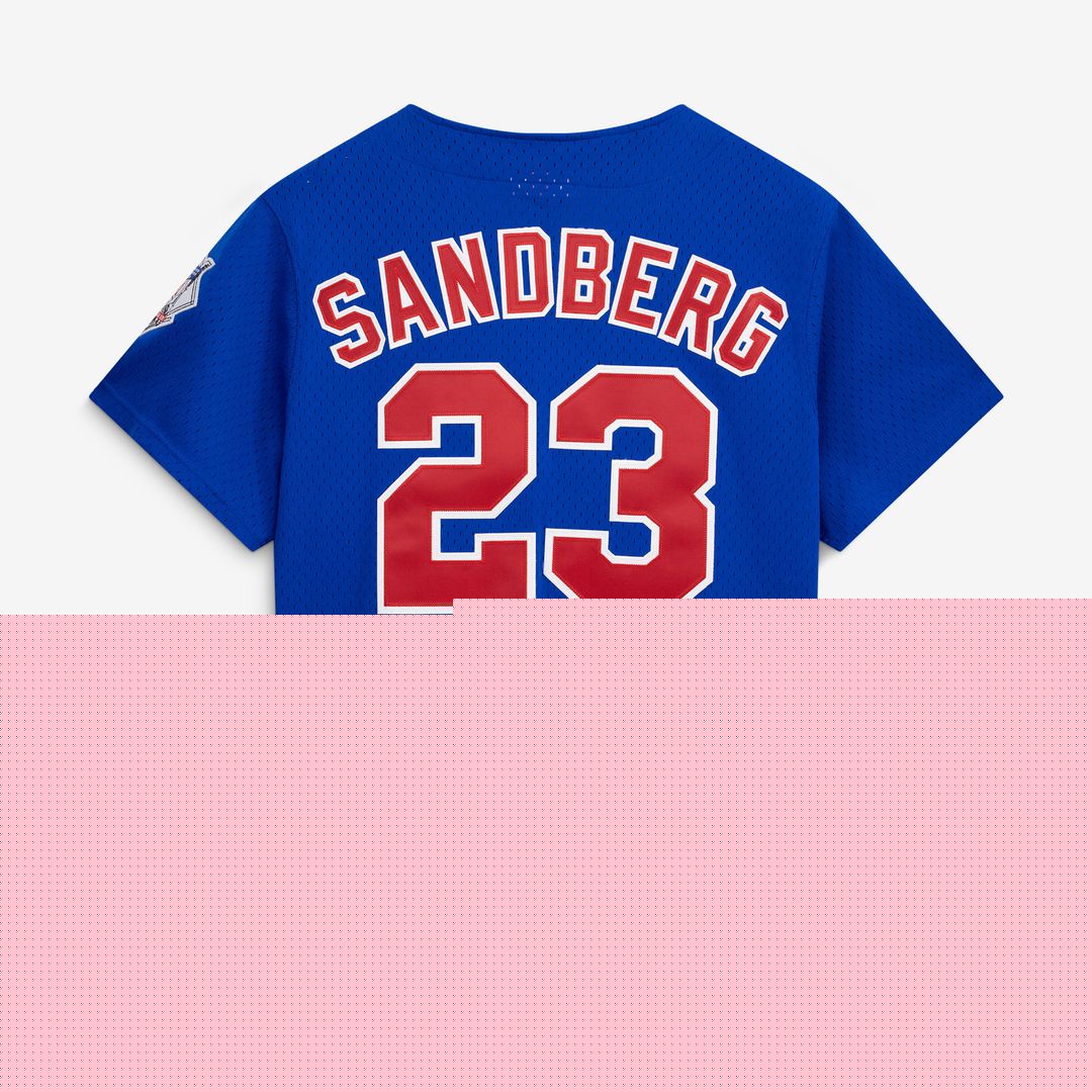 Ryne Sandberg Chicago Cubs Mitchell & Ness Cooperstown Collection 1997 Mesh Batting Practice Button-Up Jersey - Royal