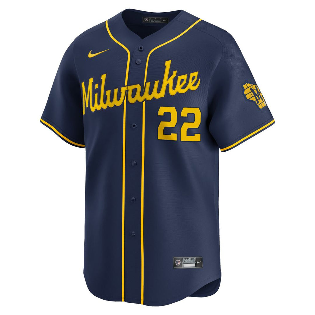 Christian Yelich Milwaukee Brewers Nike Alternate Limited Player Jersey – Navy