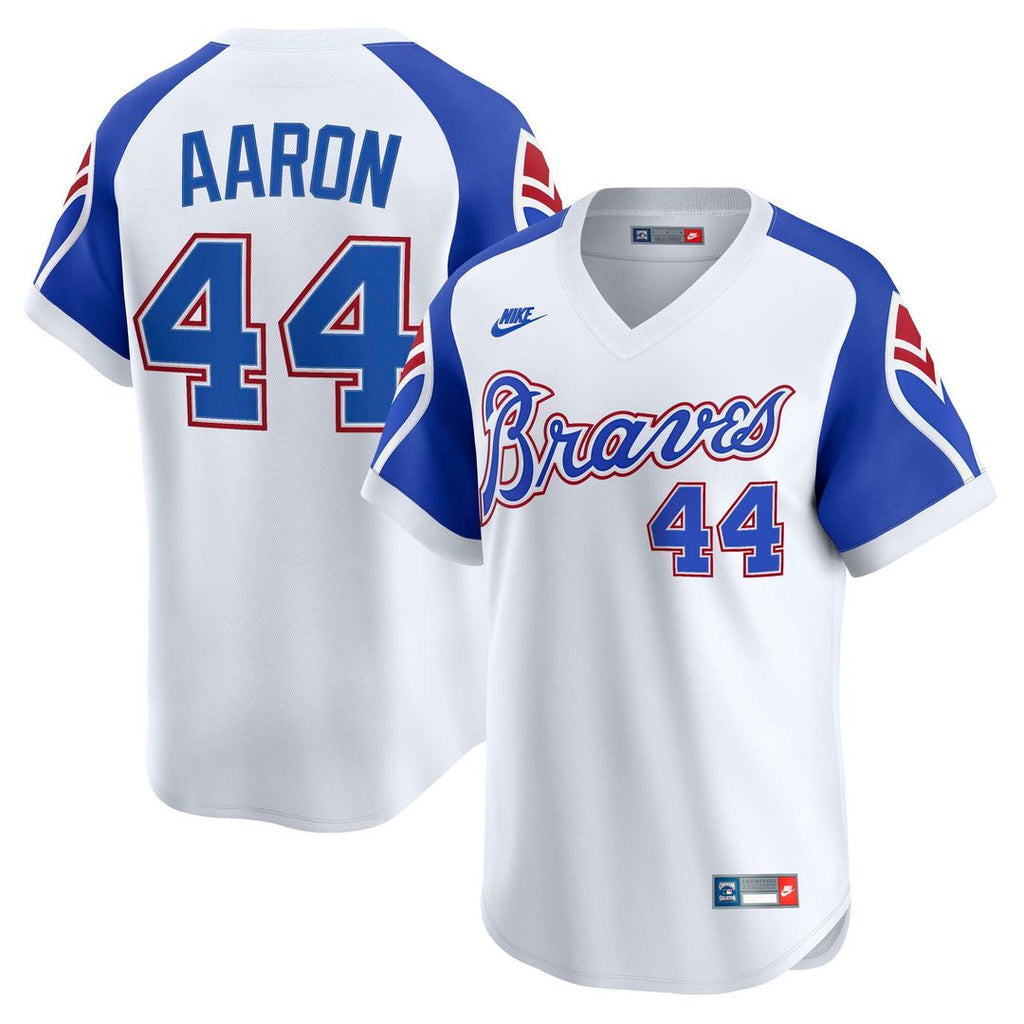 Hank Aaron Atlanta Braves Nike Throwback Cooperstown Collection Limited Jersey - White