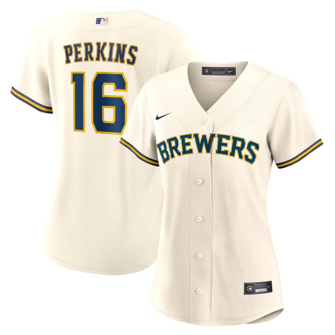 Blake Perkins Milwaukee Brewers Nike Women's Home Replica Jersey - Cream