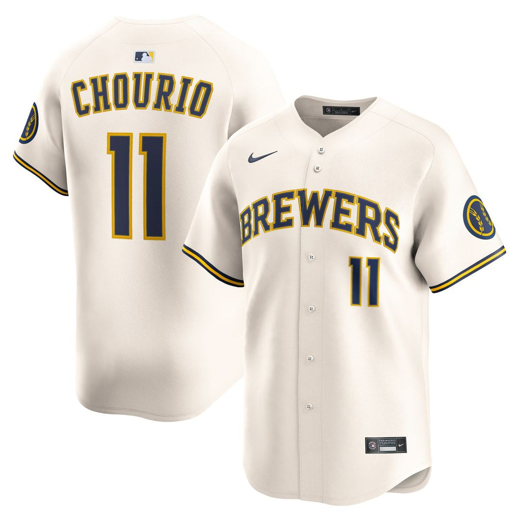 Jackson Chourio Milwaukee Brewers Nike Home Limited Jersey - Cream