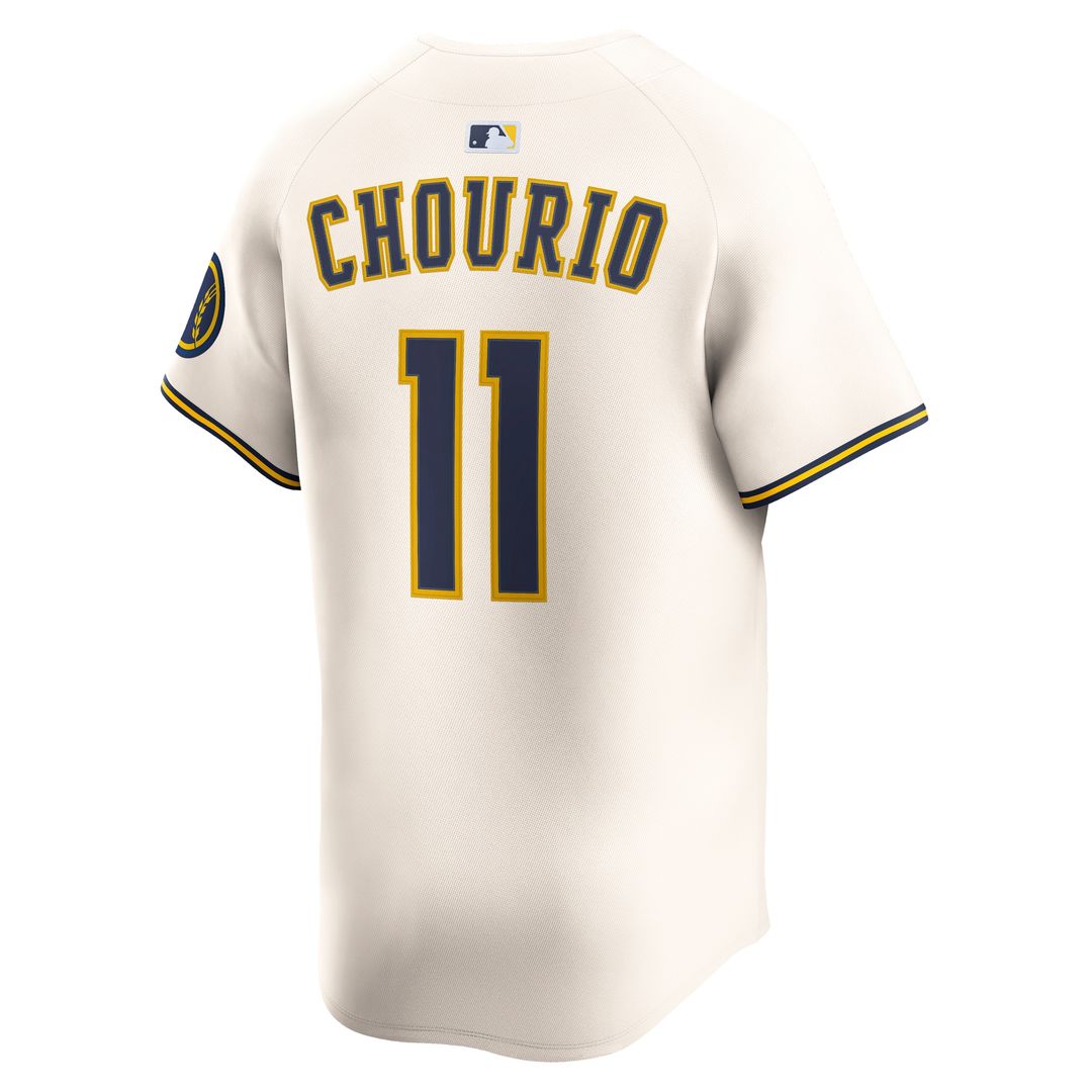 Jackson Chourio Milwaukee Brewers Nike Home Limited Jersey - Cream