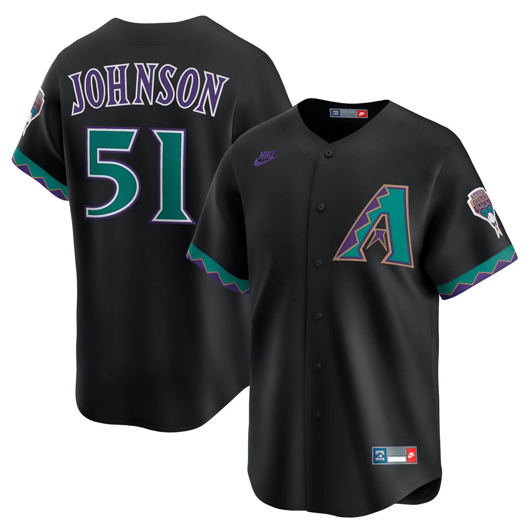 Randy Johnson Arizona Diamondbacks Nike Throwback Cooperstown Collection Limited Jersey - Black