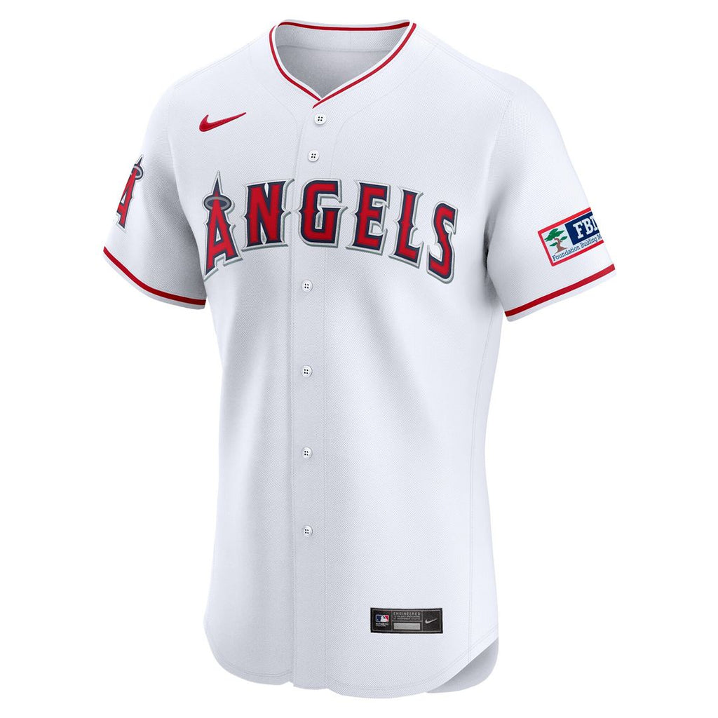 Los Angeles Angels Nike Home Elite Patch Jersey - White