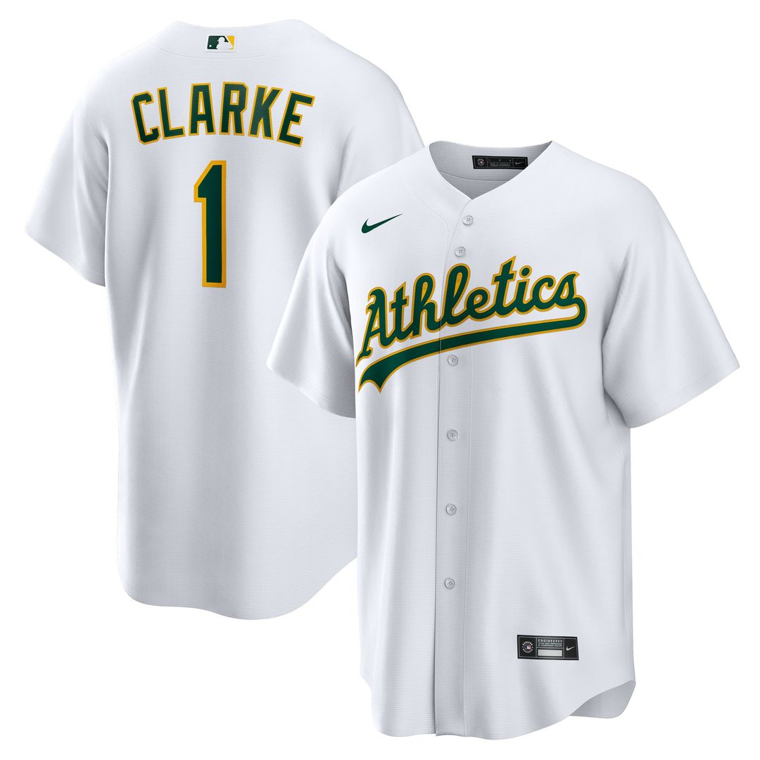 Denzel Clarke Athletics Nike Home Replica Jersey - White