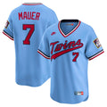 Joe Mauer Minnesota Twins Nike Throwback Cooperstown Collection Limited Jersey - Light Blue