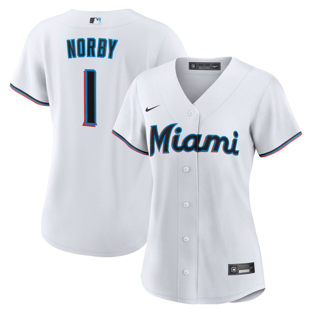 Connor Norby Miami Marlins Nike Women's Home Replica Jersey - White