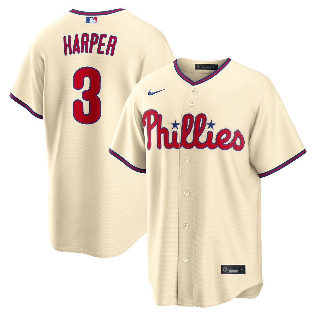 Bryce Harper Philadelphia Phillies Nike Alternate Replica Jersey - Cream