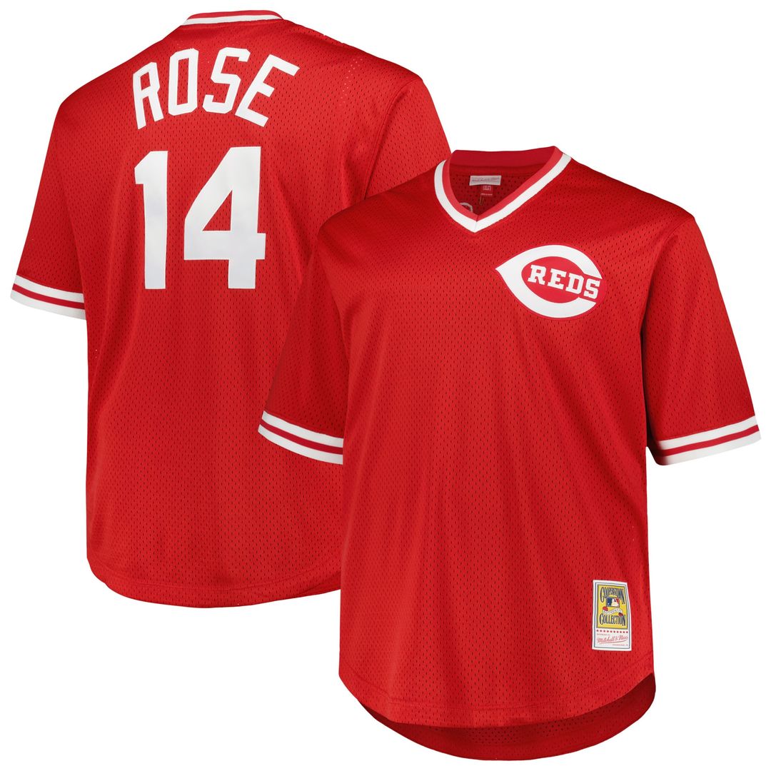 Pete Rose Cincinnati Reds Mitchell & Ness 1984 Cooperstown Collection Mesh Pullover Jersey - Red