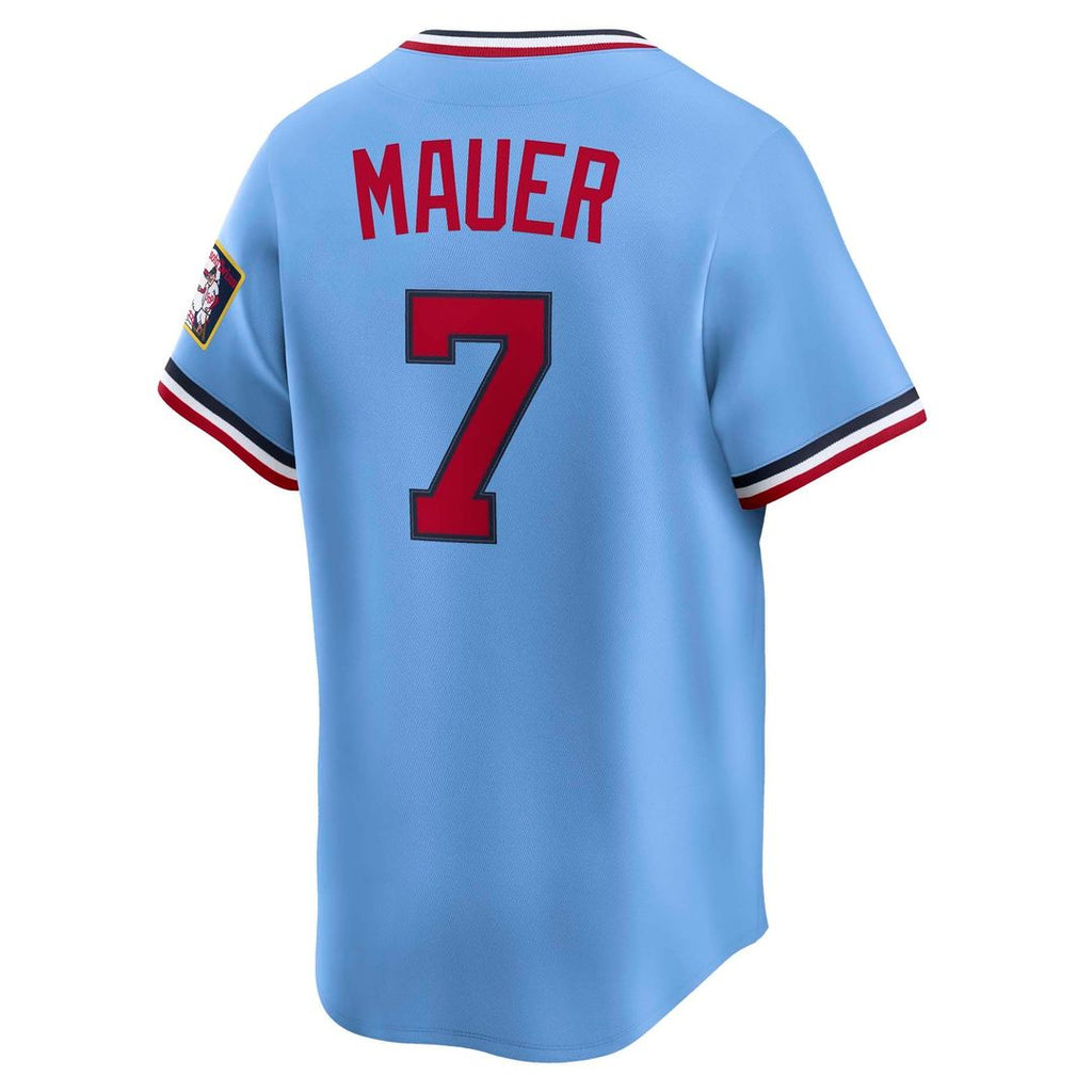 Joe Mauer Minnesota Twins Nike Throwback Cooperstown Collection Limited Jersey - Light Blue